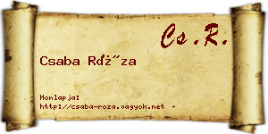 Csaba Róza névjegykártya